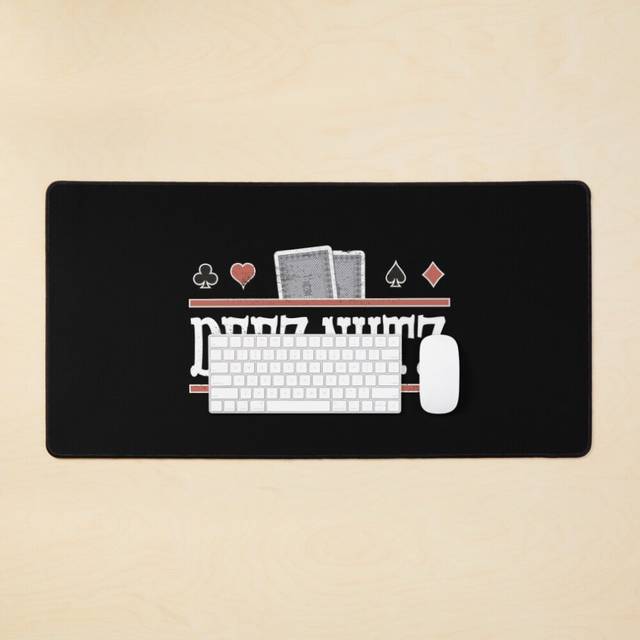 Desk Mat Deez Nuts Poker Player Casino Gambler Large Gaming Mouse Pad 35x16 inch