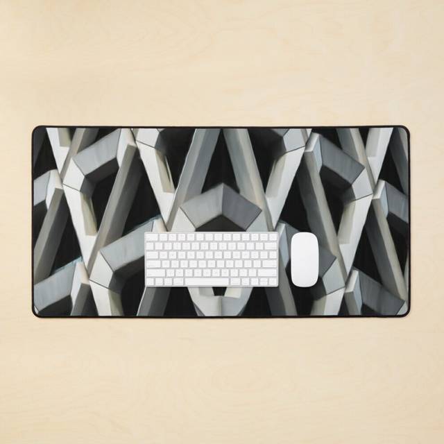 Desk Mat GEO//Cement Large Gaming Mouse Pad 35x16 inch