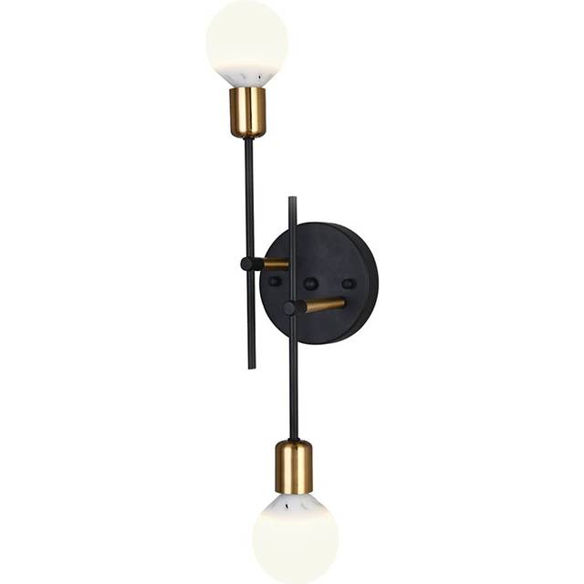 Bathroom Wall Sconce- 2 Lights Vanity Modern Industrial Wall Lamp- Pole Wall Mount Lighting Fixture For Hallway Kitchen Living Room Bedroom Adjustable - Matte Black (68cm H X 18cm W X 12cm D)