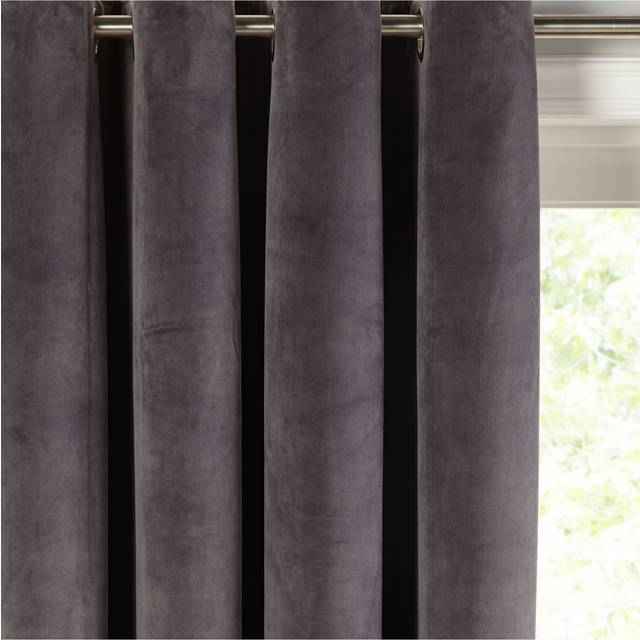 John Lewis Velvet Pair Lined Eyelet Curtains