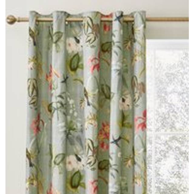 Fresh Botanical Eyelet Curtains - Green