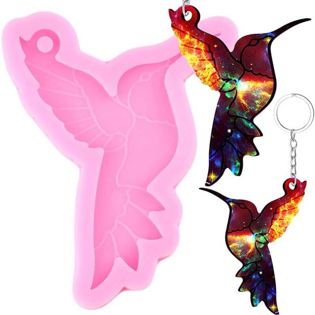Super Glossy Resin Hummingbird Mold Birds Epoxy Craft Keychain Silicone Mould Polymer Clay Necklace  Jewelry Making Molds