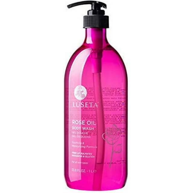Luseta Rose Oil Body Wash for Dry Skin Women 33.8oz Women Body Wash Smell Good Hydrating Shower Gel for Nourishing Essential Body Care Sulfate & Parab
