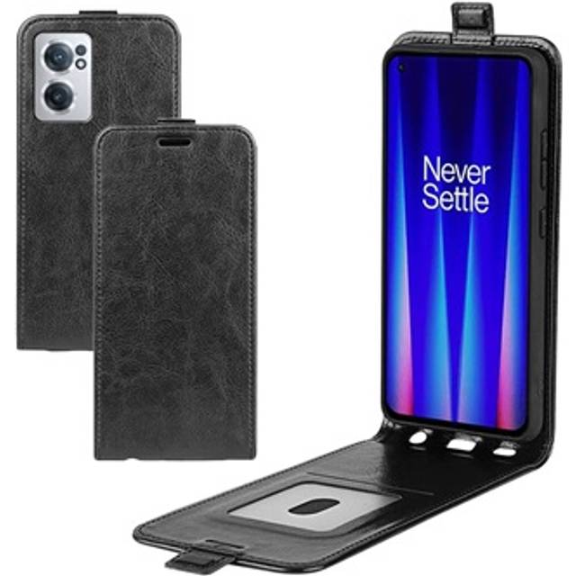OnePlus Nord CE 2 5G Vertikalt Flip Fodral med Korthållare - Svart