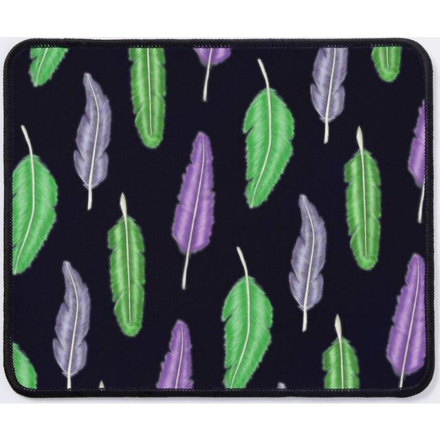 Mouse Pad Green and purple feathers 11.8 x 9.8 inch Computer Mat Gaming Office Mousepad