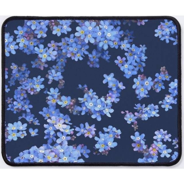 Mouse Pad Forget me not, watercolour flowers on dark 11.8 x 9.8 inch Computer Mat Gaming Office Mousepad