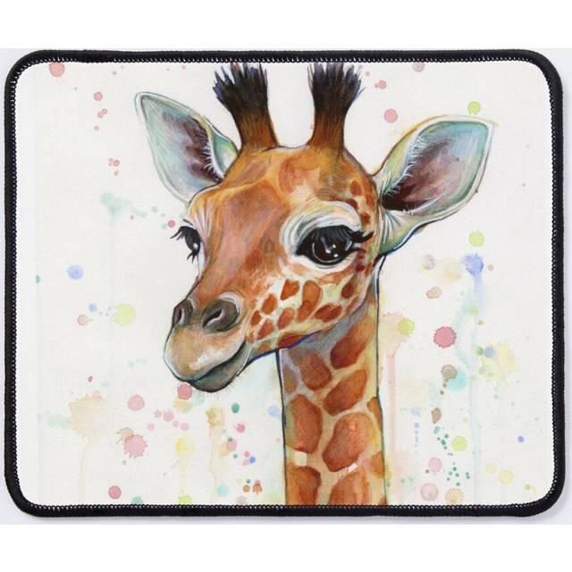 Mouse Pad Baby Giraffe Watercolor Painting, Nursery Art 11.8 x 9.8 inch Computer Mat Gaming Office Mousepad