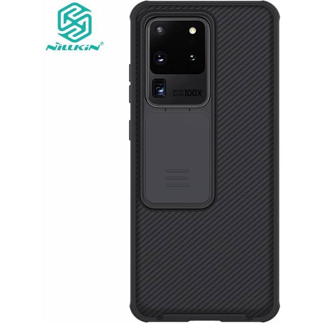 NILLKIN Camshield-fodral för Samsung Galaxy S20 Ultra 5G Scrub hårt skal med svart glidande blank spegel