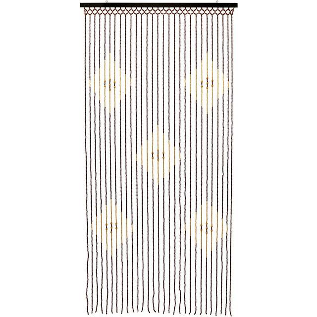 Tuscany Hanging Diamond Wooden Beaded Door Curtain Screen - Yellow