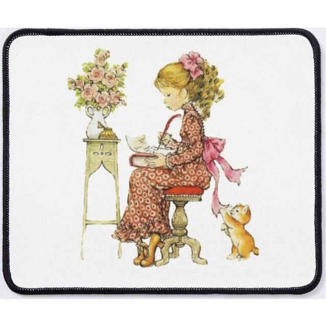Mouse Pad Sarah Kay writing a letter with Kitten playing 11.8 x 9.8 inch Computer Mat Gaming Office Mousepad