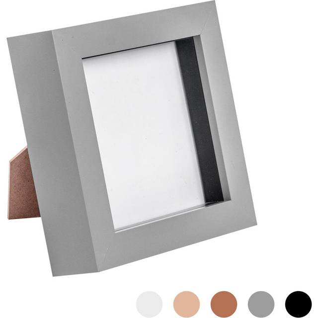 Nicola Spring - 3D Box Photo Frame - Grey (12.5cm H x 12.5cm W x 3.5cm D)