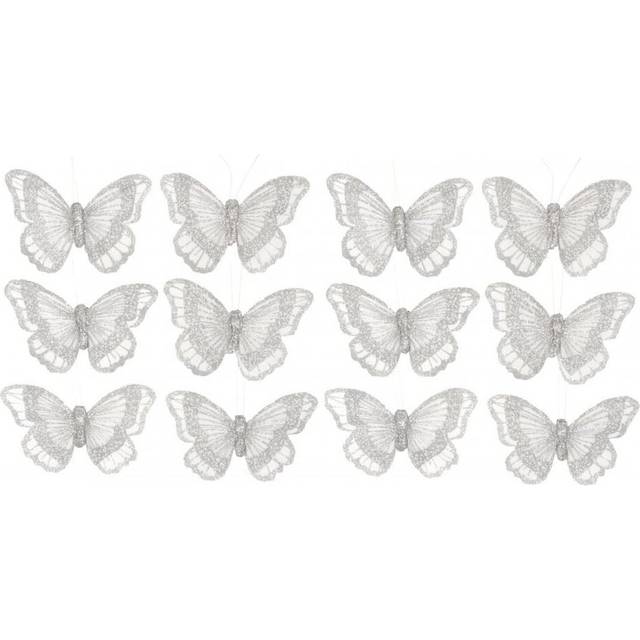 Butterfly Embellishments Silver Glitter