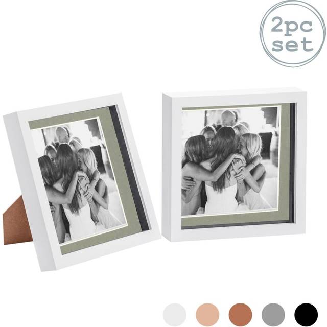 Nicola Spring - 3D Box Photo Frames - Grey (22.5cm H x 22.5cm W x 3.5cm D)