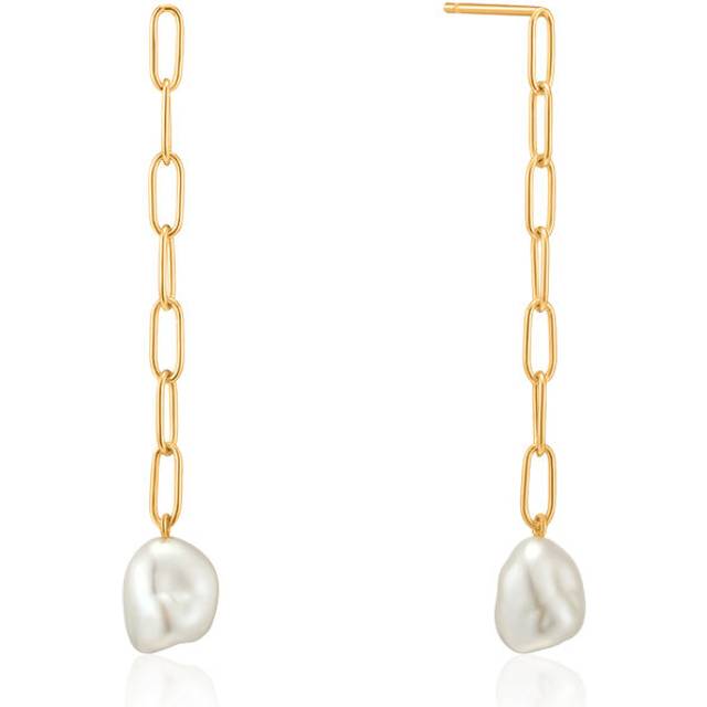 Ania Haie 14ct Gold Plated Pearl Chunky Drop Earrings