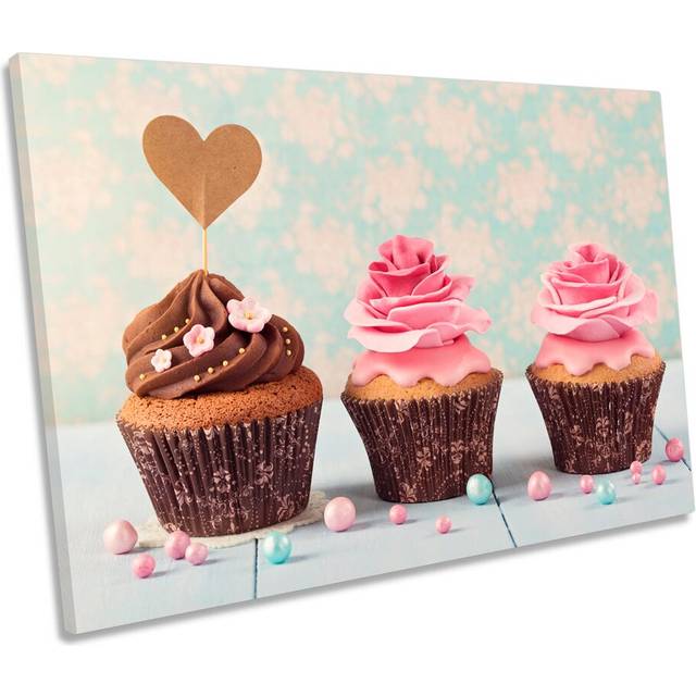 Cup Cakes Kitchen - Wrapped Canvas Graphic Art (50.8cm H x 76.2cm W x 2cm D)