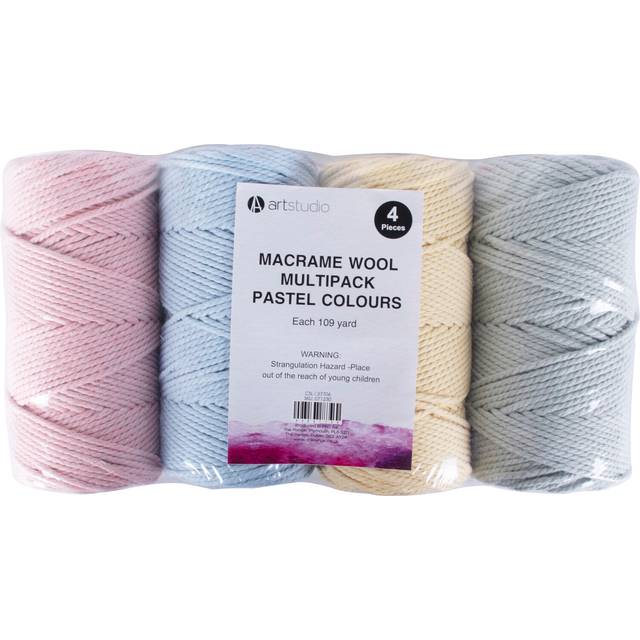 Art Studio Pastel Coloured Macrame Wool 4 Pack