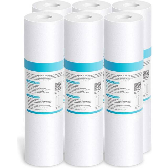 5 Micron Water Filter Replacement 10&quot;x 2.5&quot; Polypropylene Sediment Filter Cartridge for Whole House, Compatible  (1 3 6 Pack)