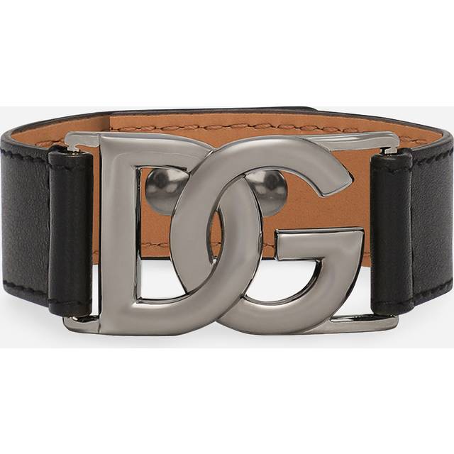 Dolce & Gabbana Calfskin Bracelet With Dg Logo - Man Bijoux Multi-colored Leather M
