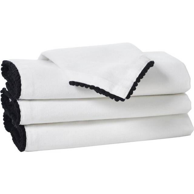 Penguin Home Set of 4 Cotton Napkin |100% Cotton |Size-40 X 40 cm|Colour-White & Black|