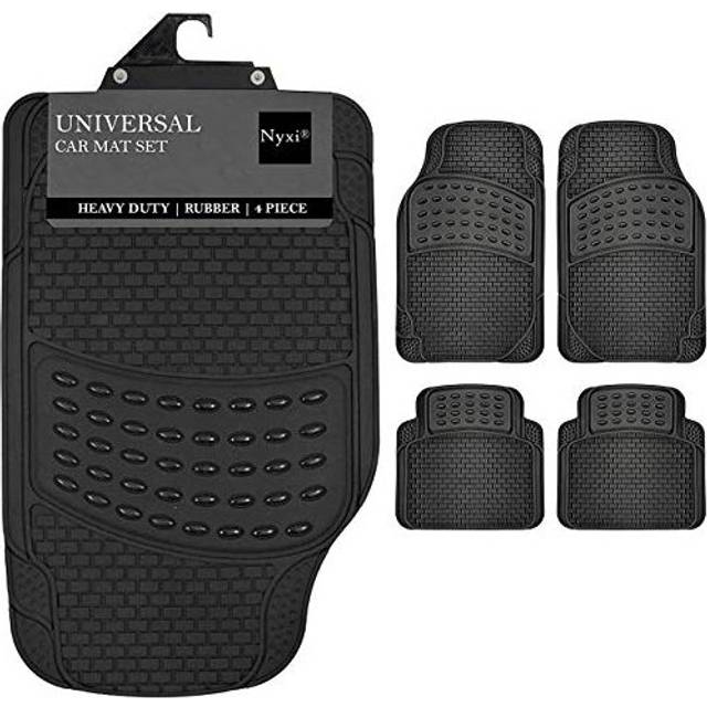 4 Piece Rubber Car Mat Universal Non-Slip Deep Dish Heavy Duty for Cars SUV Truck and VAN, Water Proof, All Weather (4 Piece Floor Mat ) (4 Piece
