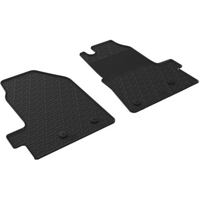 Car Mats for Ford Transit Custom Van Mk.1 (Facelift) (Manual) 2017 - 2023 | Gledring Custom-Fit Black Rubber Floor Mat Set