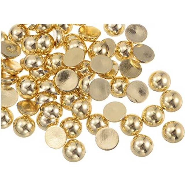 180pcs ABS Half Pearl Beads, 10mm Resin Flat Back Pearls Shiny Imitation Pearl Bead for DIY Crafts Making Shoes Wedding Christmas Photo Frames,
