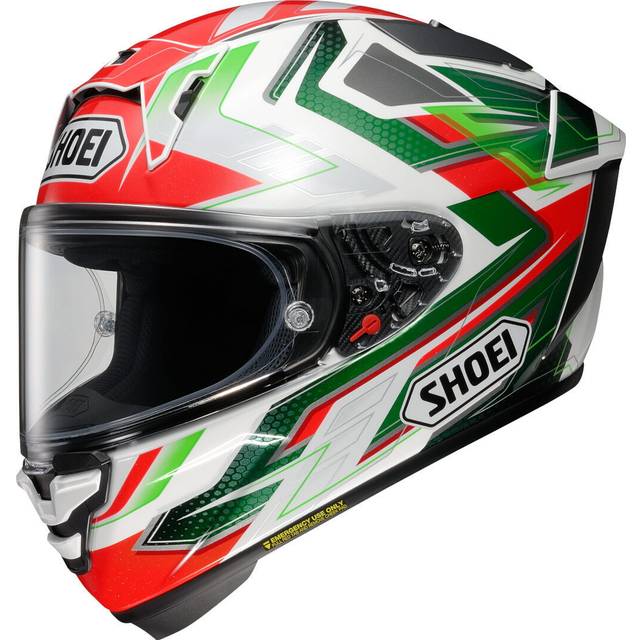 Shoei X-SPR Pro Graphic Motorcycle Helmet - Escalate TC4 - X-Large (61-62cm), Green/red/white