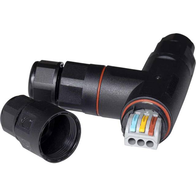 Zink 3-Pole 3-Way Fast Fit Connector 3-Way Cable Connector Black