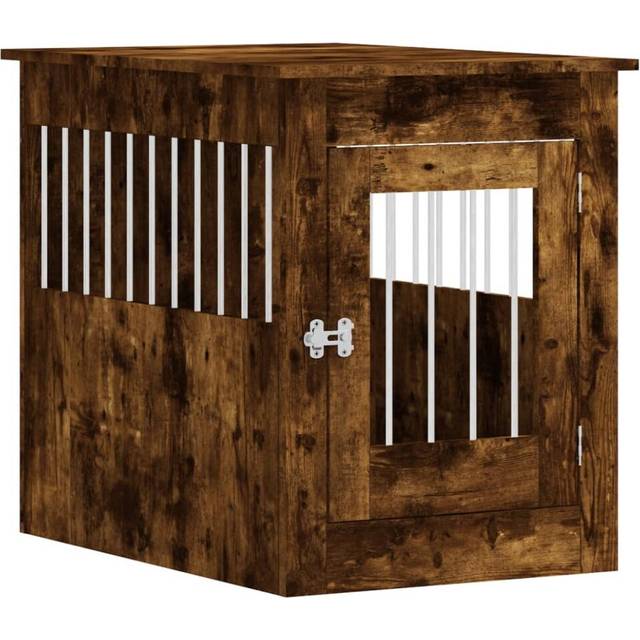 vidaXL Dog Crate Furniture Smoked Oak 55x80x68 cm Engineered Wood - Brown