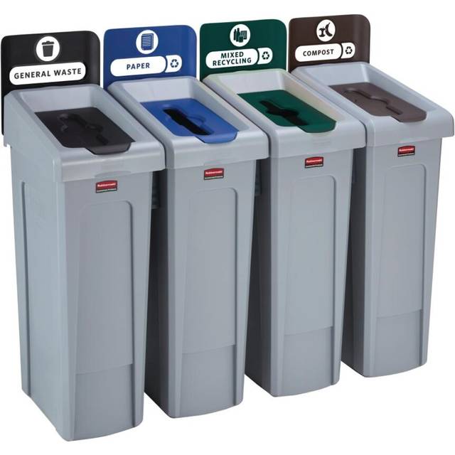 Rubbermaid Slim Jim Two Stream Recycling Station 87Ltr