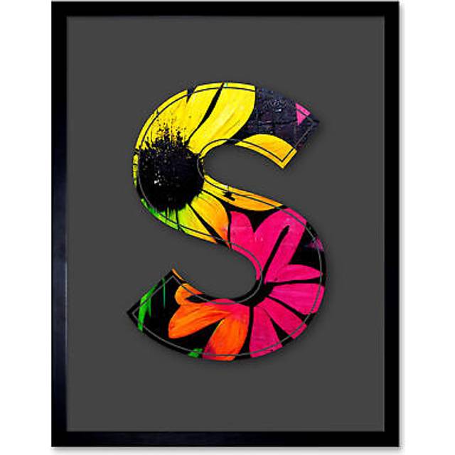 Letter S Floral Wall by Sha & Koko - Picture Frame Graphic Art (25.9cm H X 20.6cm W)
