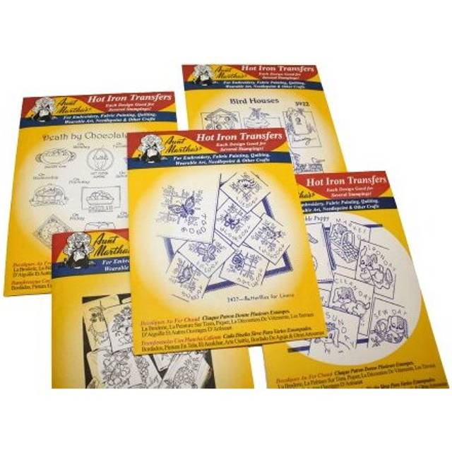 Aunt Martha's Iron On Transfer Patterns for Stitching  Embroidery or Fabric Painting  Days of the Week Patterns  Set of 5