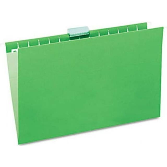 Hanging File Folders- 1/5 Tab- 11 Point Stock- Legal- Green- 25/Box
