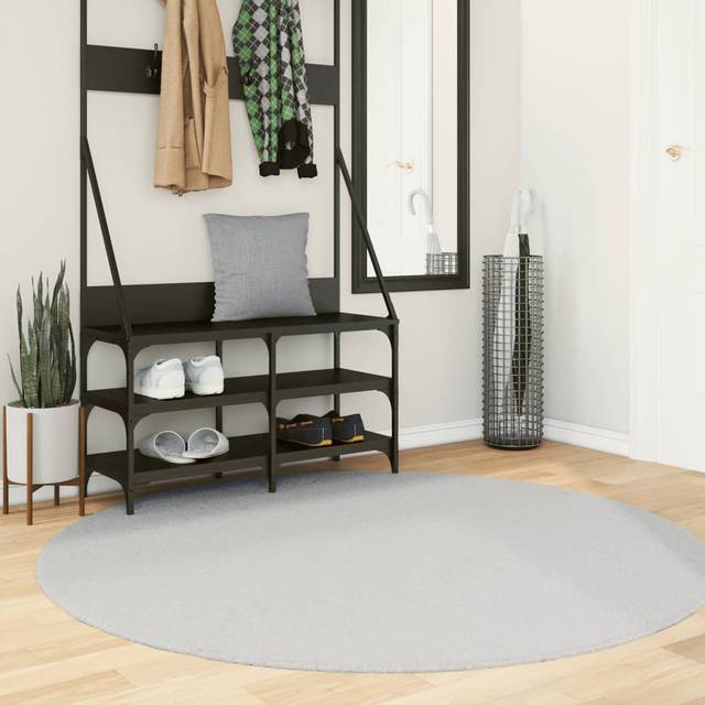 Mjuk matta HUARTE med kort lugg tvättbar grå Ø 160 cm