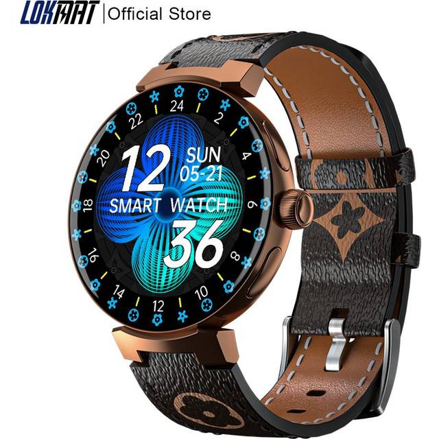 LOKMAT TIME PRO Fashion Smart Watch Rotating Key Full Round Touch Screen NFC Smartwatches Bluetooth calls for Android Ios Phone black