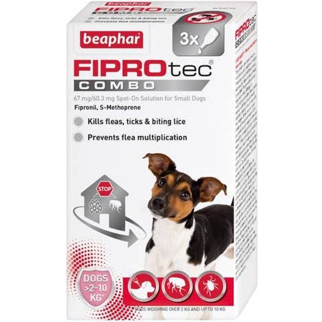 beaphar FIPROtec® COMBO Flea & Tick Spot-On for Dogs - S (2-10kg) - 3 pipettes