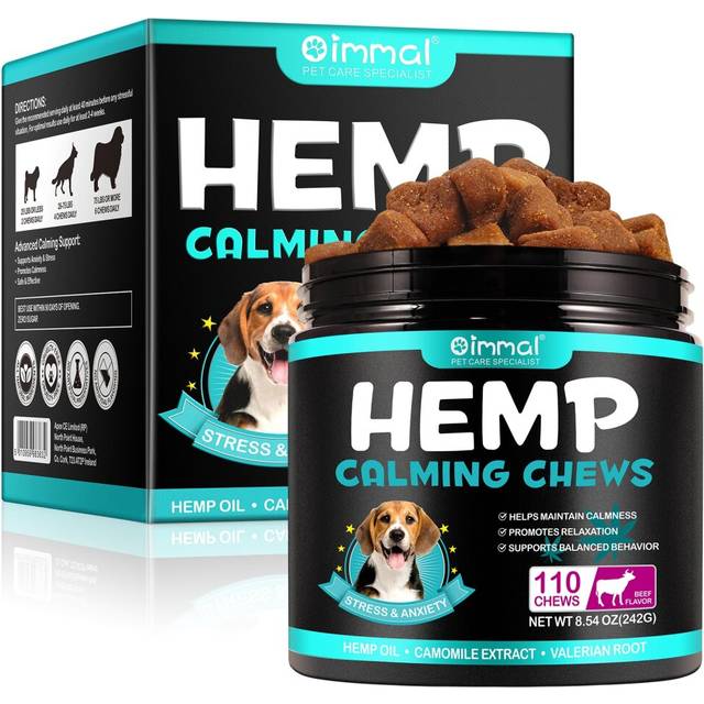 Dog Food Hemp Chews Calming Treats for Dogs Anxiety Relief Treats Beef X 110