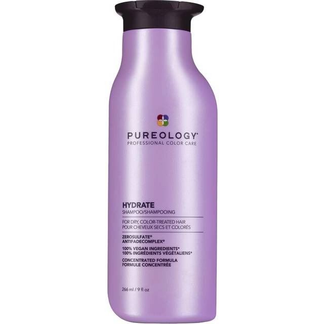 Pureology Hydrate, Moisturising Shampoo, For Medium to Thick Dry, Colour Treated Hair, Vegan Formulas, Sulphate Free for a Gentle Cleanse 266ml