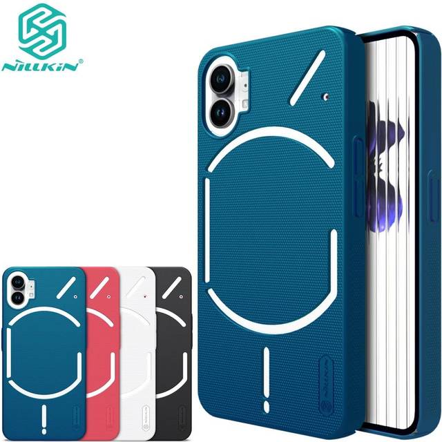 Nillkin Super Frosted Shield Fodral Ingenting Telefon 1 Telefonfodral Ultratunn Matt Hård PC Anti Fingerprint Shockproof Back Cover Nothing Phone 1 svart