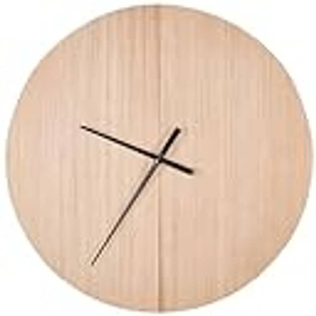 Beliani - Wall Clock Classic mdf Frame 60 cm Oval Shape Home Accessories Painted Finish Light Wood Cabic