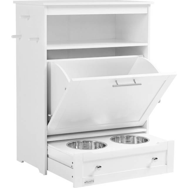 PawHut Pet Feeder Station Dog and Cat Food Storage Feeding Station Food Cabinet | TJ Hughes