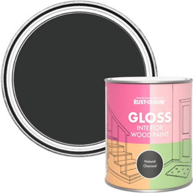 Rust-Oleum Interior Wood Paint, Gloss Finish - Natural Charcoal (Black) - 750ml