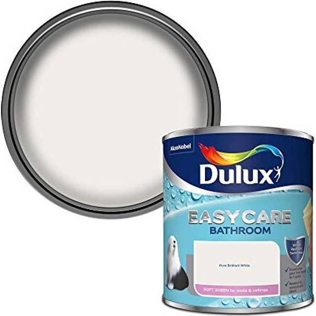 Dulux 500001 Easycare Bathroom Soft Sheen Emulsion Paint for Walls and Ceilings - Pure Brilliant White 1L