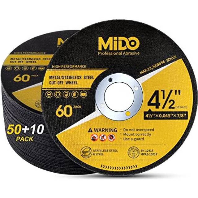 115 mm Cutting Disc 60-Piece Metal Fast Cutting Ultra Thin 1 mm Cutting Discs Stainless Steel Cut Off Wheel for Angle Grinder