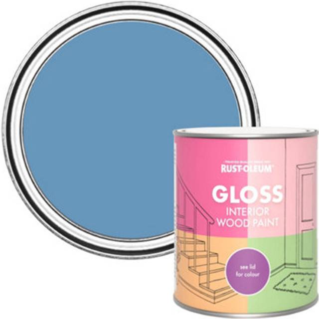 Rust-Oleum Interior Wood Paint, Gloss Finish - Cornflower Blue - 750ml