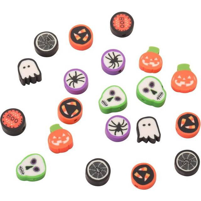 100pcs Halloween 10mm Polymer clay Spacer Beads for Women girls Jewelr