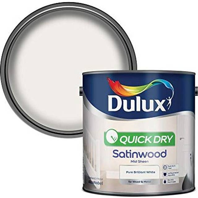 Quick Dry Satinwood Paint For Wood And Metal - Pure Brilliant White 2. 5 Litres