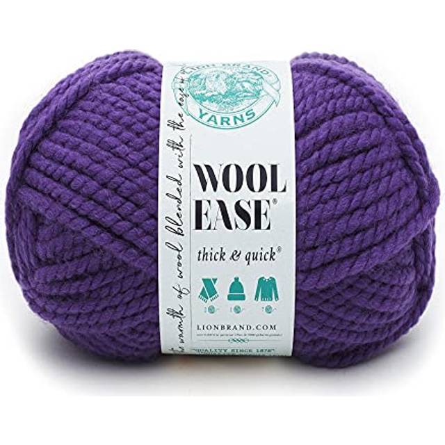 Lion Brand Yarn Wool-Ease Thick & Quick Yarn  Soft and Bulky Yarn for Knitting  crocheting  and crafting  1 Skein  Iris