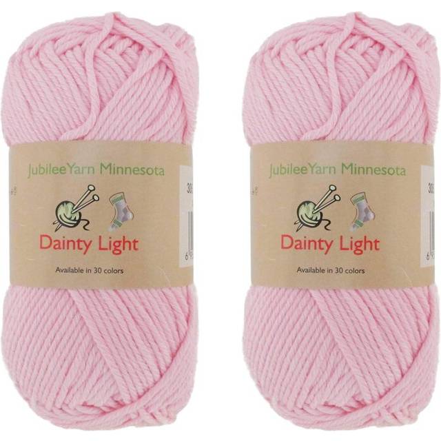 JubileeYarn Dainty Light Yarn - Worsted Weight Cotton - 100g/Skein - 305 Primrose Pink - 2 Skeins