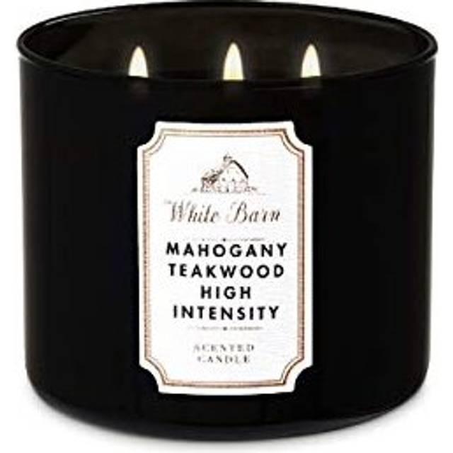 Bath & Body Works White Barn 3-Wick Candle in Mahogany Teakwood High Intensity